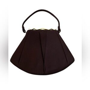 Vintage Crown Lewis Dk Brown Felt Wool Mid Century Hand Bag